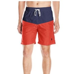 U.S. Polo Men's Peached Microfiber Swim Shorts